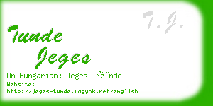 tunde jeges business card